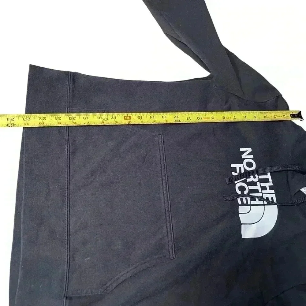The North Face Hoodie Black Men's Small White Half Dome Logo With White In Hood